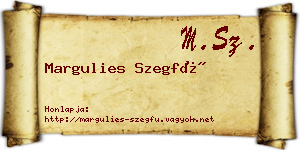 Margulies Szegfű névjegykártya